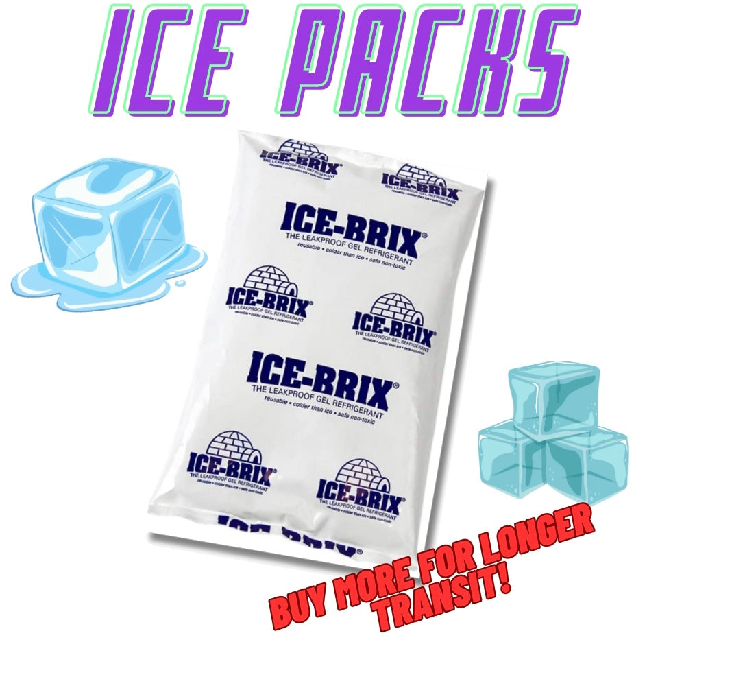 ICE PACK FOR THE HEAT! ( SUGGESTED 1 PACK PER HALF POUND)