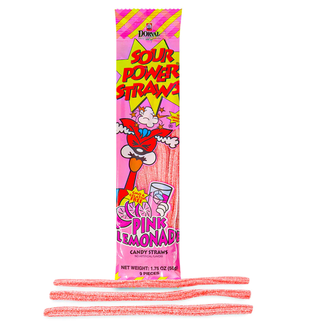 Sour Power Pink Lemonade Straws