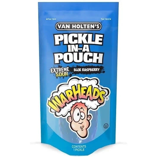 Warheads Blue Raspberry Pickle in a Pouch