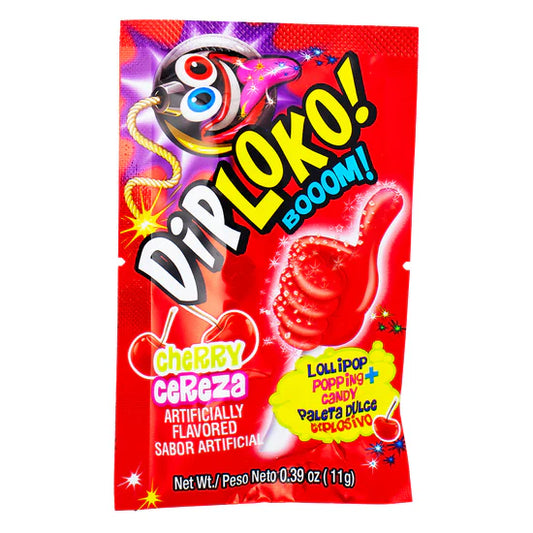 Dip Loko Cherry Popping Candy Lollipop