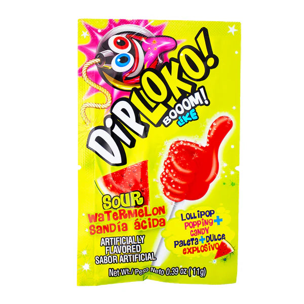 Dip Loko Sour Watermelon Popping Candy Lollipop