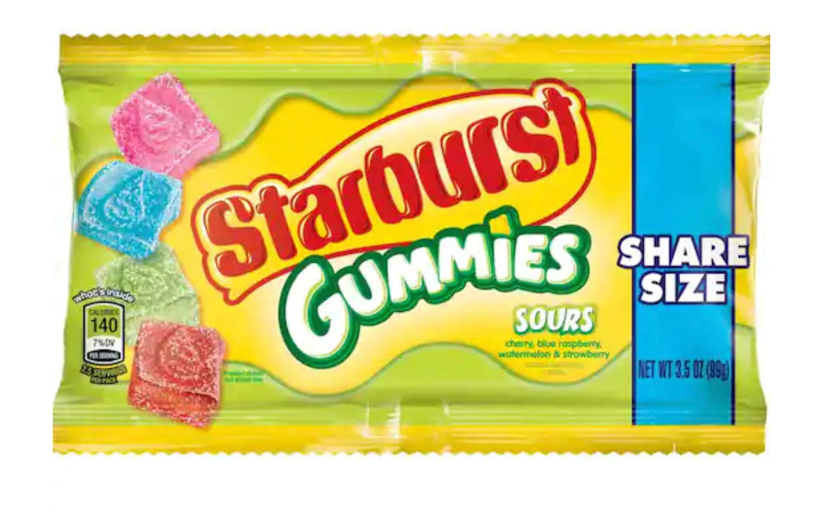 Starburst Gummies Share Size